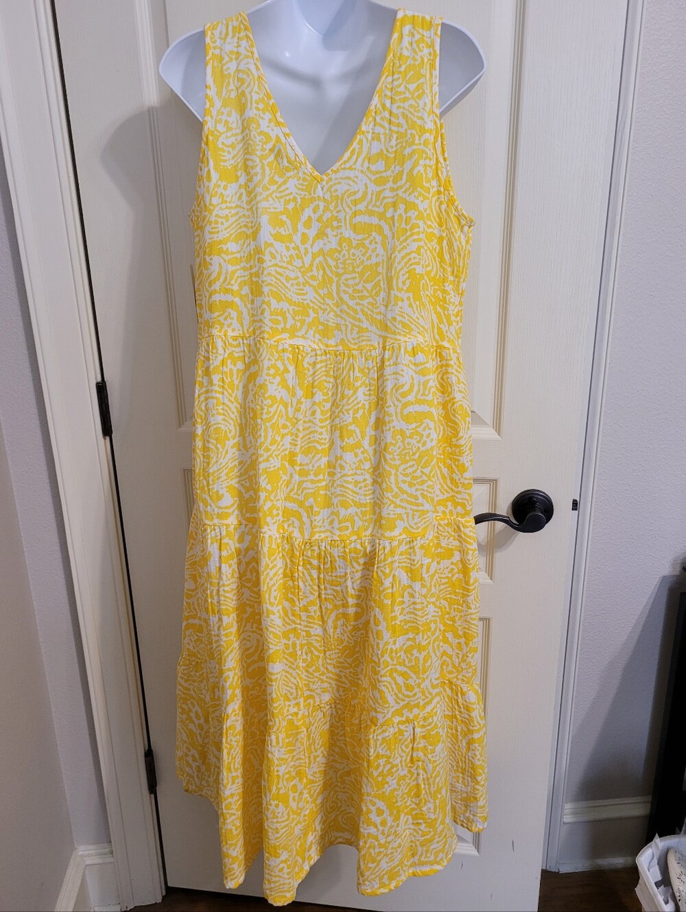Sonoma Midi Sleeveless Sundress - Sz L, Lemon Yellow, NWT - Picture 4 of 11